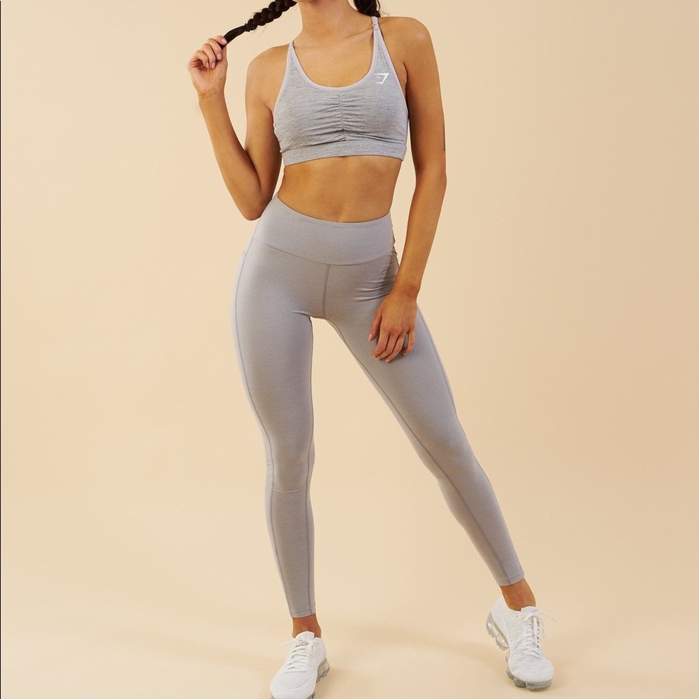 Gymshark Aspire Leggings, Grey Marl